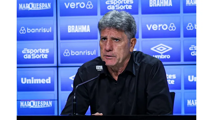 RS - PORTO ALEGRE - 27/04/2023 - COPA DO BRASIL 2023, GREMIO X ABC - Renato Portaluppi tecnico do Gremio durante coletiva apos a partida contra o ABC no estadio Arena do Gremio pelo campeonato Copa do Brasil 2023. Foto: Maxi Franzoi/AGIF
