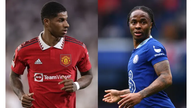 Gonzalo Arroyo Moreno/Clive Rose/Getty Images- Rashford (Manchester United) e Stearling (Chelsea).
