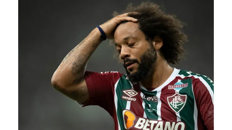 RJ - RIO DE JANEIRO - 09/04/2023 - CARIOCA 2023, FLUMINENSE X FLAMENGO - Marcelo jogador do Fluminense durante partida contra o Flamengo no estadio Maracana pelo campeonato Carioca 2023. Foto: Jorge Rodrigues/AGIF
