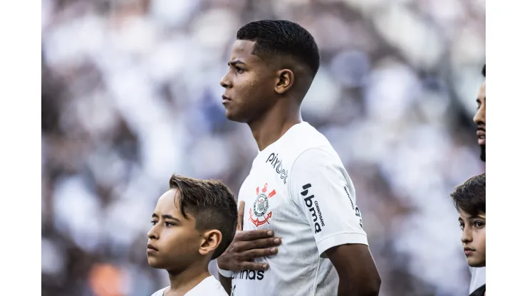 SP - SAO PAULO - 14/05/2023 - BRASILEIRO A 2023, CORINTHIANS X SAO PAULO - Wesley jogador do Corinthians durante partida contra o Sao Paulo no estadio Arena Corinthians pelo campeonato BRASILEIRO A 2023. Foto: Abner Dourado/AGIF
