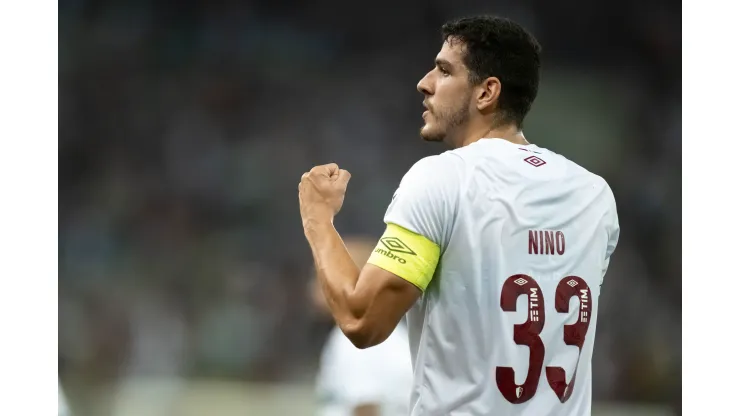 RJ - RIO DE JANEIRO - 12/04/2023 - COPA DO BRASIL 2023, FLUMINENSE X PAYSANDU - Nino jogador do Fluminense comemora seu gol durante partida contra o Paysandu no estadio Maracana pelo campeonato Copa do Brasil 2023. Foto: Jorge Rodrigues/AGIF
