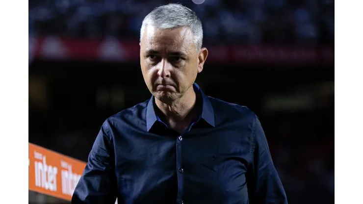  técnico Tiago Nunes no Corinthians durante partida contra o Sao Paulo no estadio Morumbi pelo campeonato Paulista 2020. Foto: Daniel Vorley/AGIF
