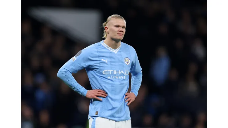 Erling Haaland, centroavante do Manchester City. Foto:  Catherine Ivill/Getty Images
