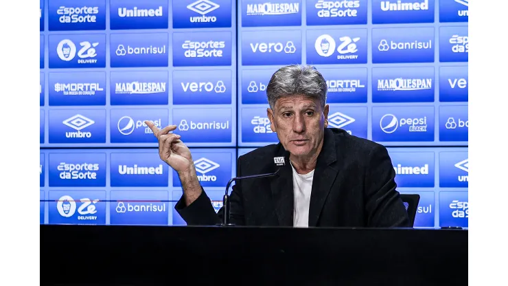 Renato Portaluppi técnico do Grêmio em coletiva apos a partida contra o America-MG no estadio Arena do Gremio pelo campeonato BRASILEIRO A 2023. Foto: Maxi Franzoi/AGIF
