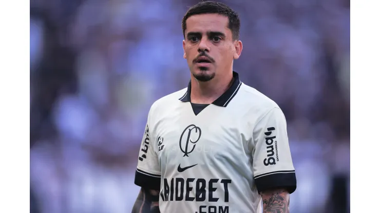 Fagner durante partida contra o Santo André na Arena Corinthians pelo campeonato Paulista 2024. Foto: Ettore Chiereguini/AGIF
