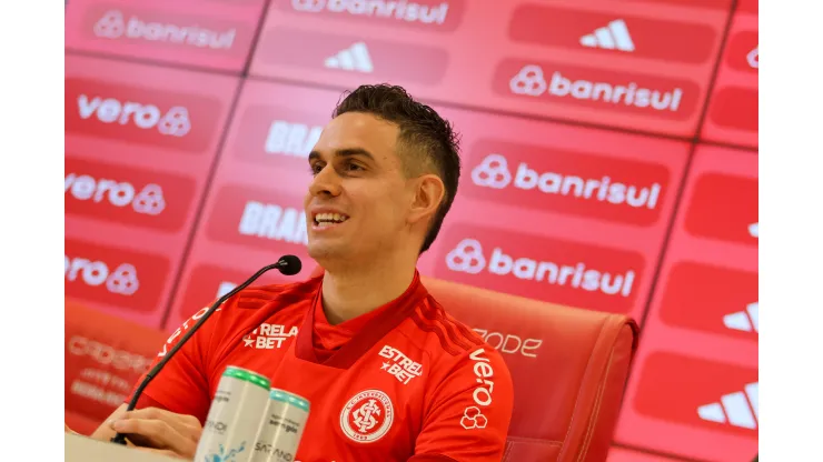 Apresentação do jogador Rafael Borré. Atleta já está impressionando. Foto Ricardo Duarte/Internacional
