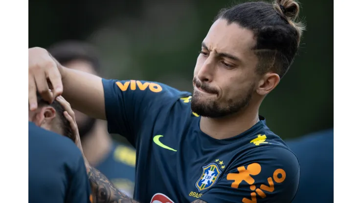 Treino da Seleção Brasileira no CT do São Paulo. Alex Telles. Jogador quer voltar para a Canarinho. Lucas Figueiredo/CBF
