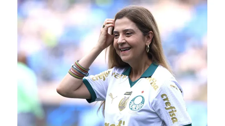 SP - BARUERI - 09/03/2024 - PAULISTA 2024, PALMEIRAS X BOTAFOGO-SP - leila pereira  presidente do Palmeiras antes da partida contra o Botafogo-SP no estadio Arena Barueri pelo campeonato Paulista 2024. Foto: Marcello Zambrana/AGIF
