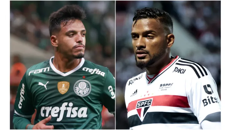 Fotos: (Marcello Zambrana/AGIF/Marcello Zambrana/AGIF) - Gabriel Menino, do Palmeiras, e Reinaldo, do São Paulo, protagonizaram uma cena pra lá de curiosa no último Choque-Rei válido pelo Brasileirão
