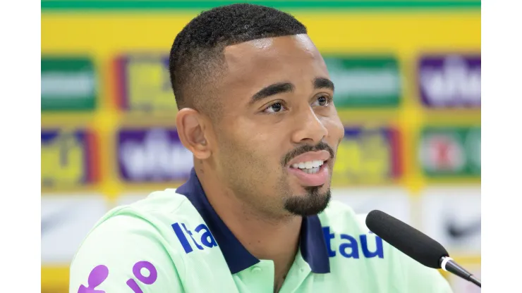 Gabriel Jesus jogador da Selecao Brasileira durante coletiva de imprensa realizada no Arena Pantanal. Atacante deu declaração surpresa sobre o Verdão. Foto: Gil Gomes/AGIF
