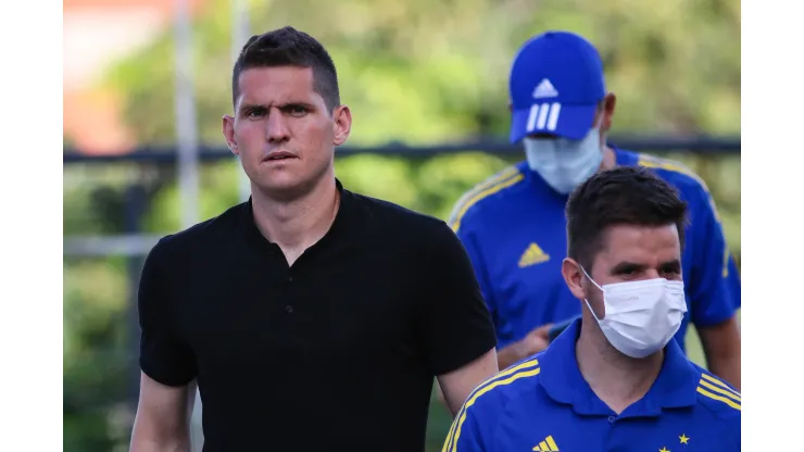 Rafael Cabral jogador do Cruzeiro antes da partida contra o URT no estadio Independencia pelo campeonato Mineiro 2022. Goleiro falhou pela Sul-Americana. Foto: Fernando Moreno/AGIF
