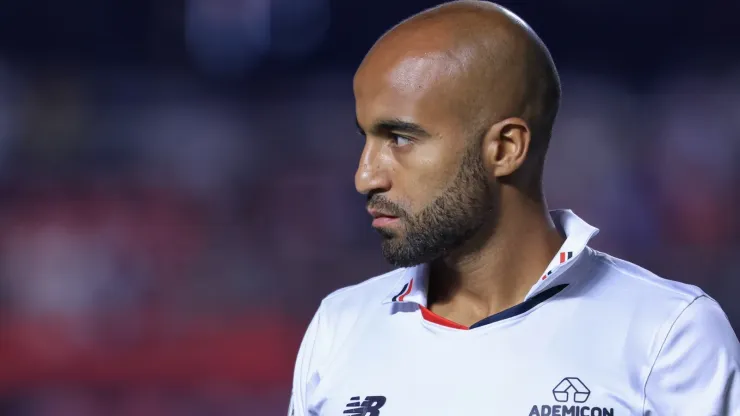 Lucas Moura jogador do São Paulo durante partida contra o Botafogo no estádio Morumbi pelo campeonato Brasileiro A 2024. Foto: Marcello Zambrana/AGIF
