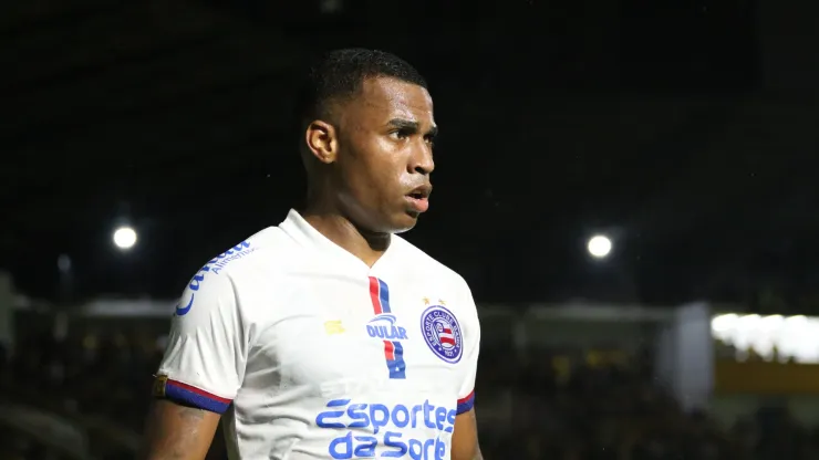 Jean Lucas jogador do Bahia durante partida contra o Criciúma no estádio Heriberto Hulse pelo campeonato Copa Do Brasil 2024. Foto: Leonardo Hübbe/AGIF
