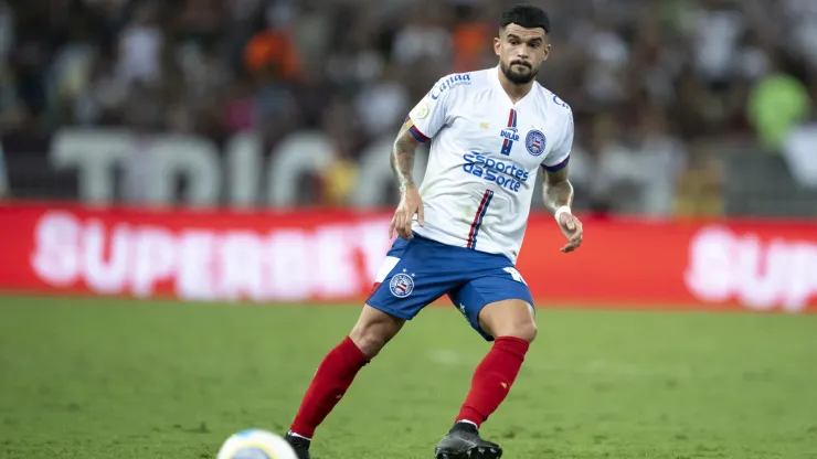 Cauly jogador do Bahia durante partida contra o Fluminense no estádio Maracanã pelo campeonato Brasileiro A 2024. Foto: Jorge Rodrigues/AGIF
