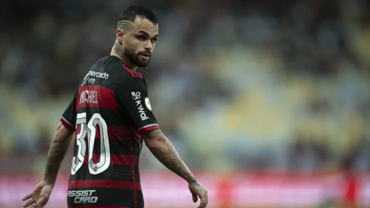 Michael jogador do Flamengo durante partida contra o Bragantino no estádio Maracanã pelo campeonato Brasileiro A 2024. Foto: Jorge Rodrigues/AGIF
