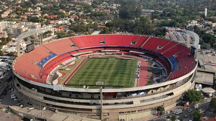 Vista aérea do estádio Morumbi para partida entre São Paulo e Botafogo pelo campeonato Copa Libertadores 2024. Foto: Marcello Zambrana/AGIF
