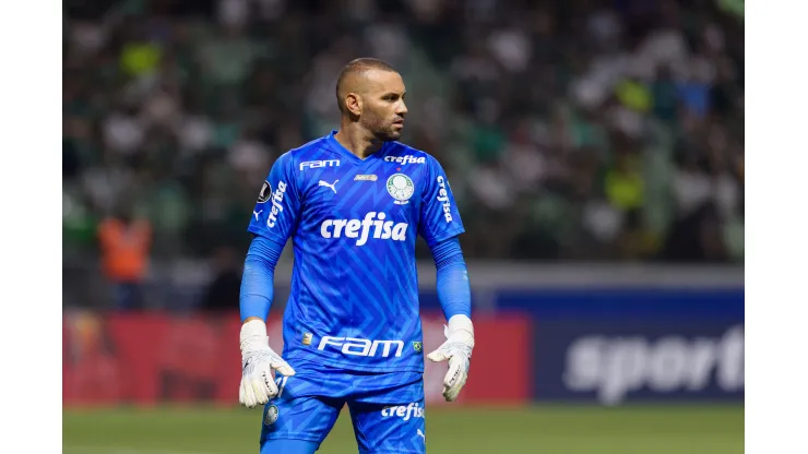 Weverton durante confronto contra o Liverpool-URU na Libertadores 2024.
