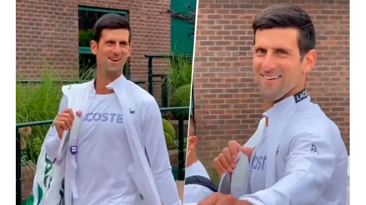 Novak Djokovic cantando una canción de Argentina (Foto: Wimbledon vía Instagram)
