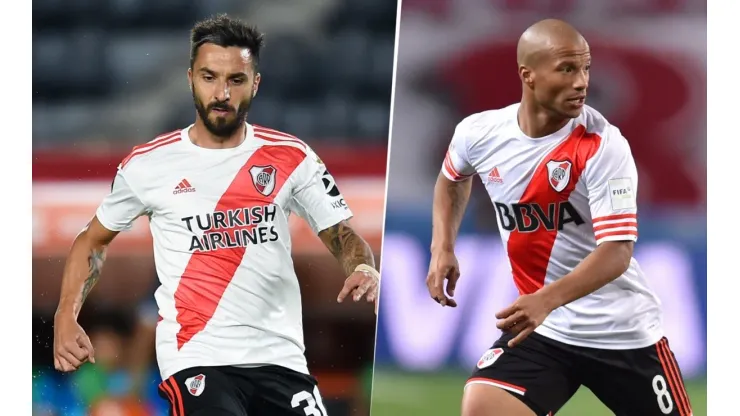 Ignacio Scocco y Carlos Sánchez, River Plate (Foto: Getty Images)
