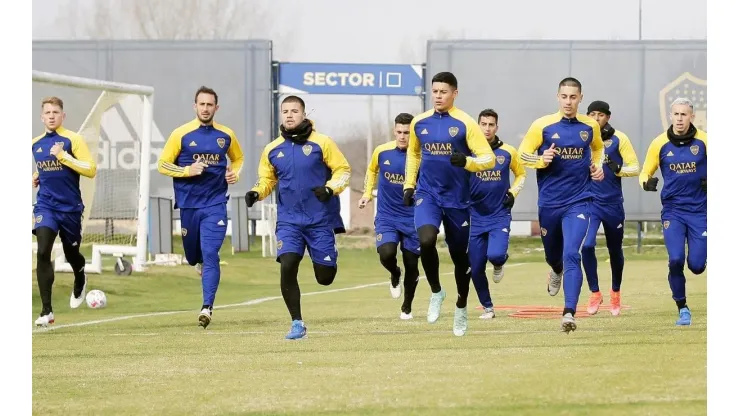 Entrenamiento de Boca durante el miércoles 14/7 (Foto: Boca vía Twitter)
