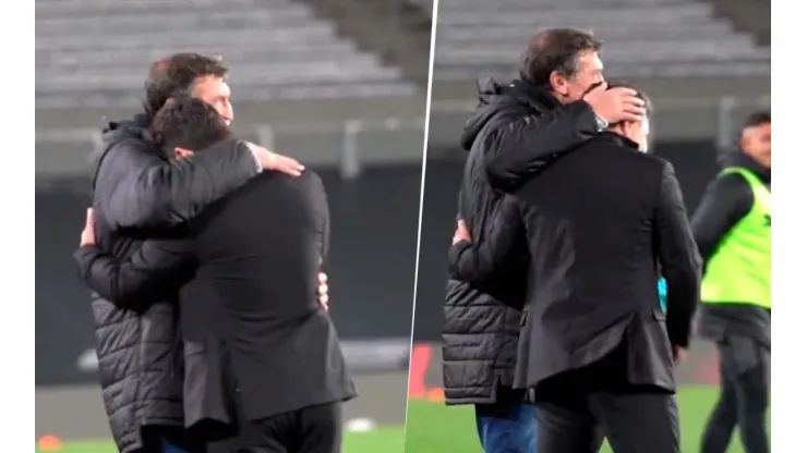 El abrazo paternal de Falcioni a Gallardo después del clásico