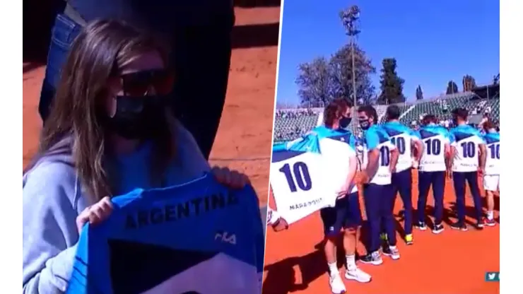 Hermoso homenaje a Diego en el tenis.
