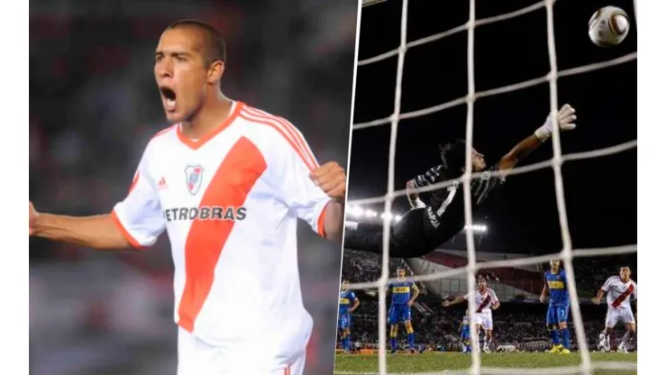 Jonatan Maidana marcó el 1-0 en el Superclásico del Apertura 2010 (Fotos: Museo River vía Twitter)
