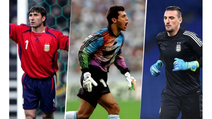 Roberto Abbondanzieri, Sergio Goycochea y Franco Armani, Selección Argentina (Fotos: Getty Images)
