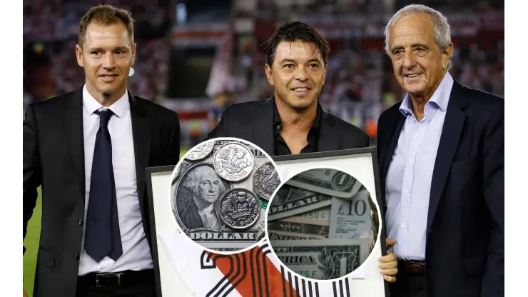 Marcelo Gallardo junto a Jorge Brito y Rodolfo D'Onofrio, River Plate (Fotos: Getty Images)
