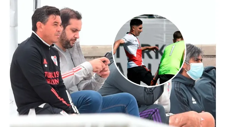 Marcelo Gallardo, presente en el partido de Reserva de River (Foto: River vía Twitter)
