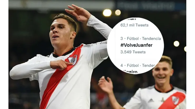 El ida y vuelta entre Juanfer Quintero y los hinchas de River (Foto: Getty Images)
