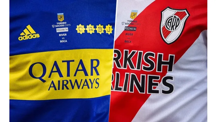 Camisetas de Boca Juniors y River Plate en la Liga Profesional (Fotos: Getty Images)
