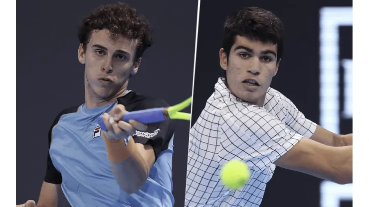 Juan Manuel Cerúndolo vs. Carlos Alcaraz por el Next Gen ATP Finals (Foto: Getty Images).
