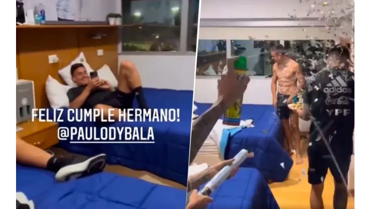 Cantos, espuma y papelitos: así festejaron el cumpleaños de Dybala en la Selección