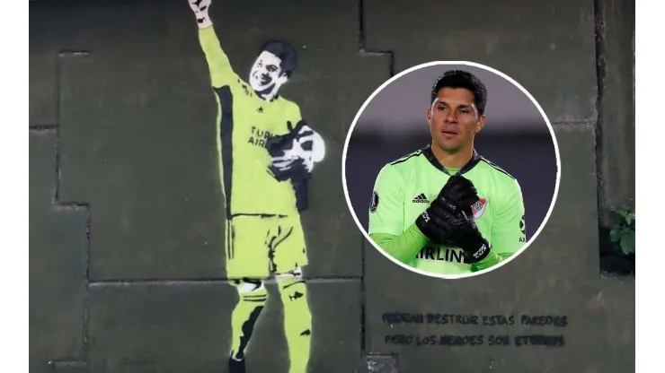 El increíble mural que le hicieron a Enzo Pérez en Núñez (Foto: Getty Images)
