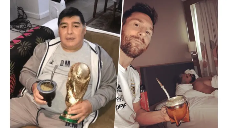 ¿Por qué hoy se celebra el día nacional del mate en Argentina? (Instagram de Messi y Maradona)
