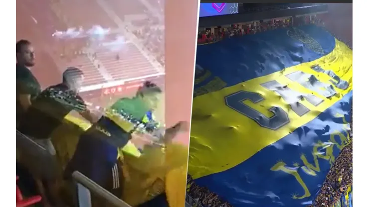 Un jugador de Boca, en modo hincha.
