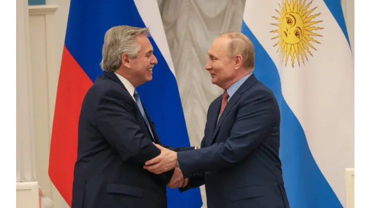 Alberto Fernádez con Putin (Foto: Casa Rosada).
