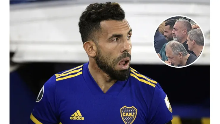 Tevez reapareció como espectador en la Copa Davis junto a Angelici