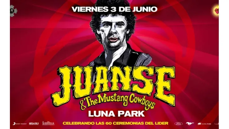 Juanse tocará en el Luna Park.
