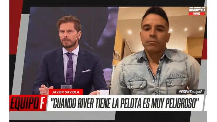 Vignolo y una pregunta a Saviola que no gustó.
