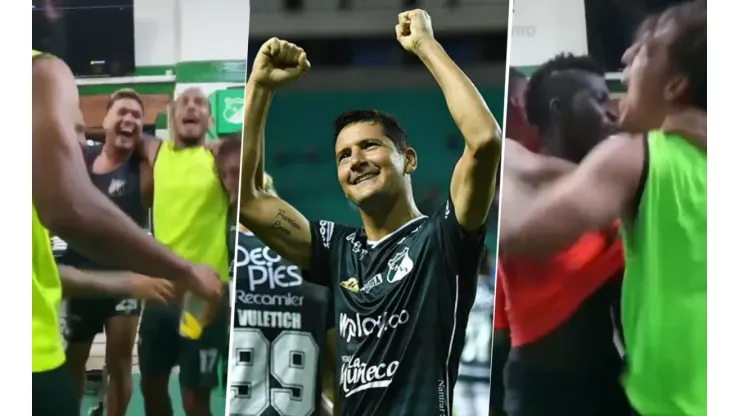 Burdisso y el festejo de Deportivo Cali.
