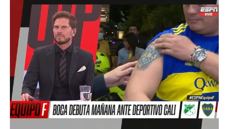 VIDEO | En Cali, un colombiano hincha de Boca mostró sus cinco tatuajes del club