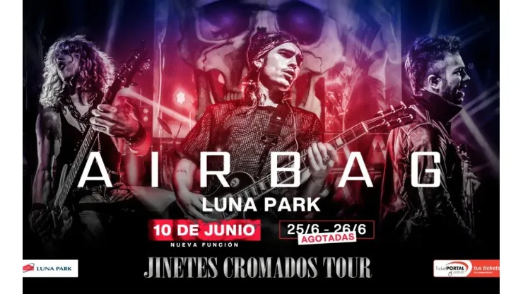 Airbag se presenta en el Luna Park con Jinetes Cromados Tour.
