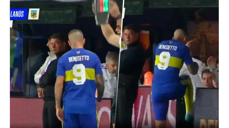 VIDEO | La furiosa patada de Benedetto tras salir reemplazado ante Lanús