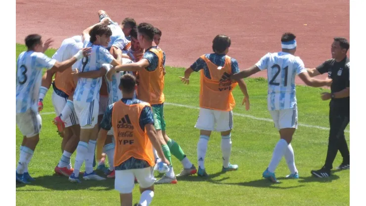 La Sub 20 Argentina ganó con gol de Garnacho y sueña (Foto: Prensa AFA).
