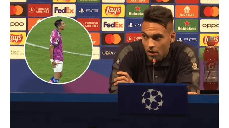 Lautaro se enteró de la lesión de Di María en plena conferencia.
