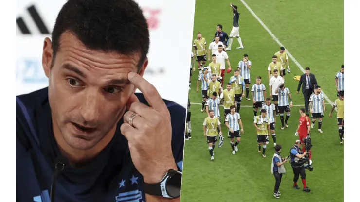 Scaloni y el vestuario de Argentina.
