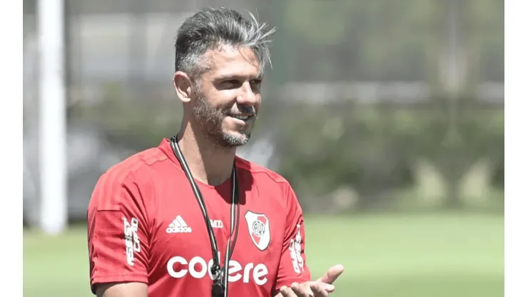 Entrena a la par: el lesionado que recuperó Demichelis en el entrenamiento de River