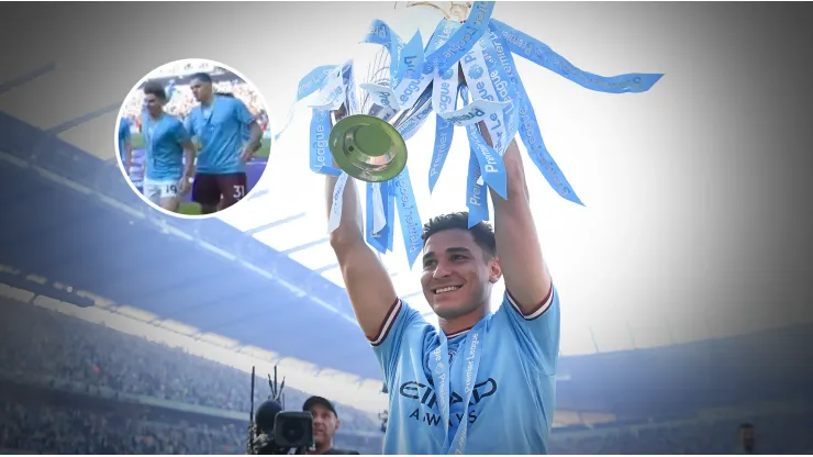 VIDEO | No se vio: el empujón de Ederson a Julián Álvarez en los festejos del Manchester City